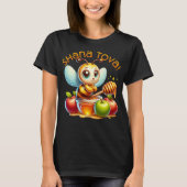 Niedliche Shana Tova Honey Bee with Apples T-Shirt (Vorderseite)