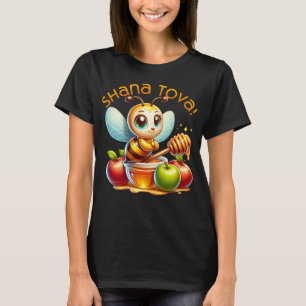 Niedliche Shana Tova Honey Bee with Apples T-Shirt
