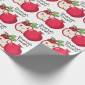 Niedliche Shana Tova mit Apfel und Granatapfel Geschenkpapier (Ecke)