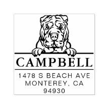 Niedliche Shar Pei Custom Dog Address Briefmarke