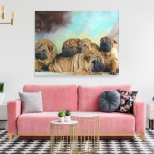 Niedliche Shar pei Welpen Leinwanddruck (Insitu (Wohnzimmer))
