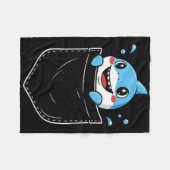 Niedliche Shark Pocket Meme Funny Fleecedecke (Vorderseite (Horizontal))