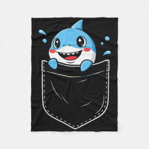 Niedliche Shark Pocket Meme Funny Fleecedecke