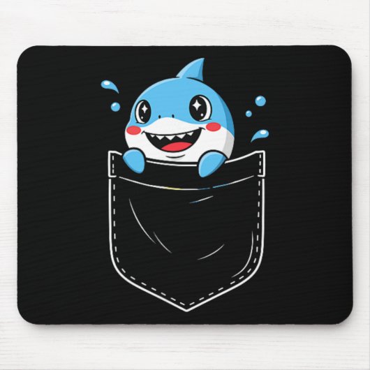 Niedliche Shark Pocket Meme Funny Mousepad (Vorne)