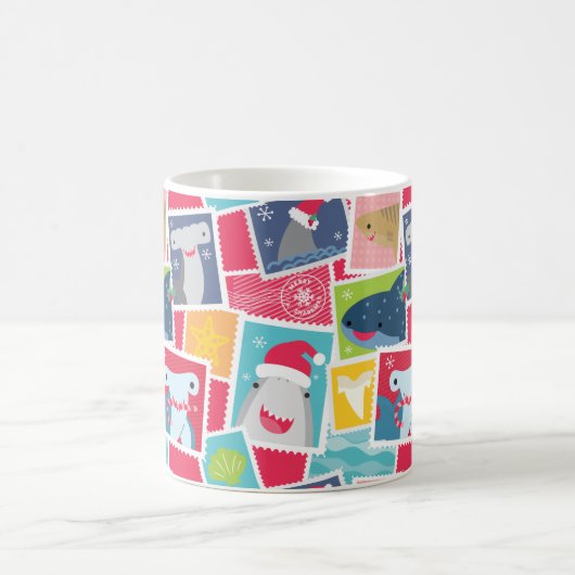Niedliche Shark Species Weihnachten Tasse (Mittel)