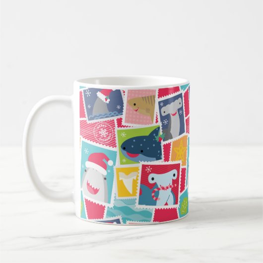 Niedliche Shark Species Weihnachten Tasse (Links)