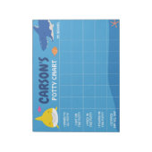 Niedliche Shark-Zeichentabelle Personalisiert Name Notizblock (Rotiert)