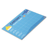 Niedliche Shark-Zeichentabelle Personalisiert Name Notizblock (angewinkelt)