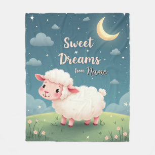 Niedliche Sheep Night Sky Blanket - Bauernhof Gemü Fleecedecke