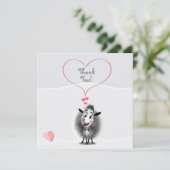 Niedliche Sheep Paper Art Dankeskarte (Stehend Vorderseite)