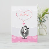 Niedliche Sheep Paper Art Dankeskarte (Stehend Vorderseite)