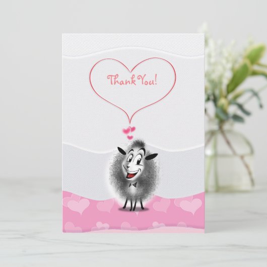 Niedliche Sheep Paper Art Dankeskarte (Stehend Vorderseite)
