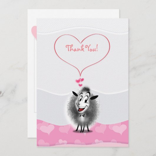 Niedliche Sheep Paper Art Dankeskarte (Vorne/Hinten)