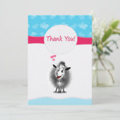 Niedliche Sheepapier Art modern Dankeskarte (Stehend Vorderseite)
