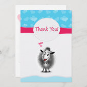 Niedliche Sheepapier Art modern Dankeskarte (Vorne/Hinten)