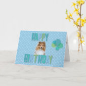 Niedliche Sheltie die Shetlandinseln Karte (Gelbe Blume)