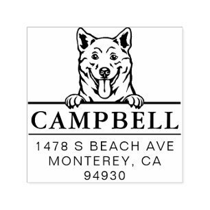 Niedliche Shiba Inu benutzerdefinierte Dog-Adresse Permastempel