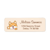 Niedliche Shiba Inu Corgi Dog Beige Rücksendeadres (Vorne)