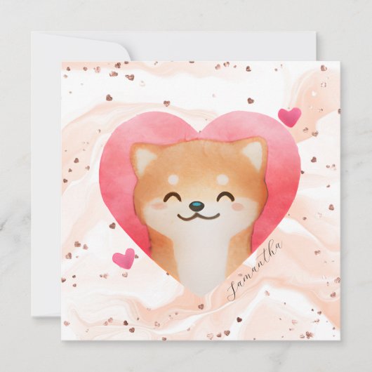 Niedliche Shiba Inu im Herzen (Vorderseite)