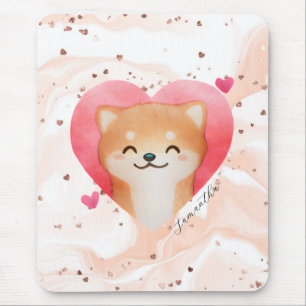 Niedliche Shiba Inu im Herzen Mousepad