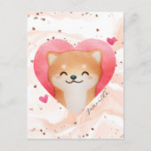 Niedliche Shiba Inu im Herzen Postkarte (Vorderseite)