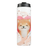 Niedliche Shiba Inu im Herzen Thermosbecher (Vorderseite)