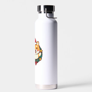 Niedliche Shiba Inu Lächeln mit Xmas Hat Active Trinkflasche