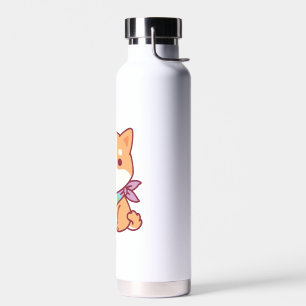 Niedliche Shiba-Inu mit Regenbogenpferd Bandana Trinkflasche