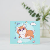 Niedliche Shiba Inu Pup Postkarte (Stehend Vorderseite)