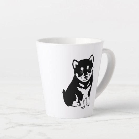 Niedliche Shiba Inu Puppy Art Milchtasse (Rechte Ecke)