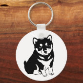Niedliche Shiba Inu Puppy Art Schlüsselanhänger (Vorderseite)