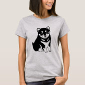 Niedliche Shiba Inu Puppy Art T-Shirt (Vorderseite)