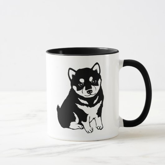 Niedliche Shiba Inu Welpen-Kunst Tasse (Rechts)