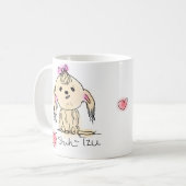 Niedliche Shih Tzu Doodle Zeichnend Kaffeetasse (Vorderseite Links)