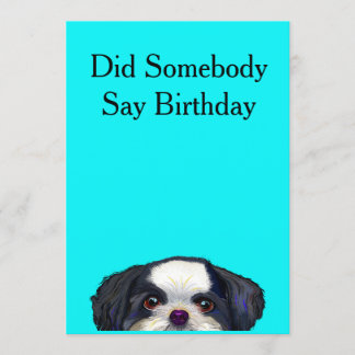 Niedliche Shih Tzu Hund Geburtstagskarte Einladung