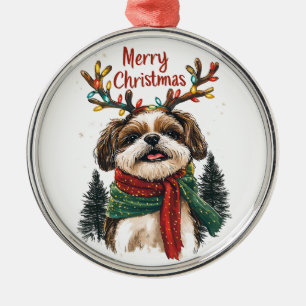 Niedliche Shih-tzu-Hunde-Ornament Ornament Aus Metall