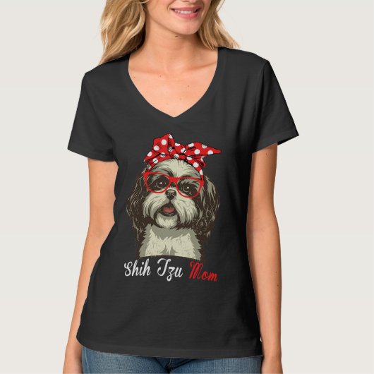 Niedliche Shih Tzu Mama für Frauen Schih Tzu Dog s T-Shirt (Vorderseite)