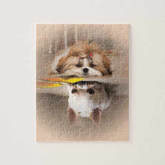 Niedliche shih tzu und chihuahua puzzle (Vertikal)