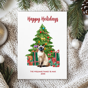 Niedliche Siamese Cat Holiday Card Feiertagskarte
