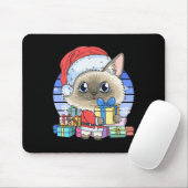 Niedliche Siamese Cat Santa Claus Weihnachten Weih Mousepad (Mit Mouse)