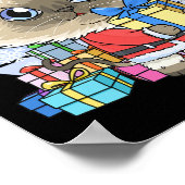 Niedliche Siamese Cat Santa Claus Weihnachten Weih Poster (Ecke)