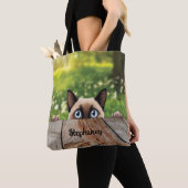 Niedliche Siamese Peeking Cat Tasche (Von Nahem)