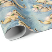 Niedliche siamesische Kätzchen Mitte Jahrhundert M Geschenkpapier (Rolleneckpunkt)