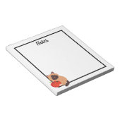 Niedliche siamesische Katze mit Apple Notizblock (angewinkelt)