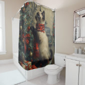 Niedliche siamesische Katze Weihnachten Vintag Duschvorhang (Beispiel)