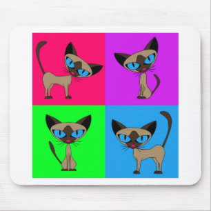 Niedliche siamesische Katzen Mousepad