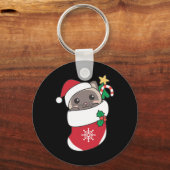 Niedliche siamesische Katzen zu Weihnachten Strümp Schlüsselanhänger (Vorderseite)