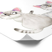 Niedliche Siamkatzen Abbildung mit Name Poster (Ecke)