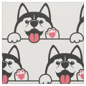 Niedliche sibirische Husky-Farbe Stoff (Nahaufnahme)