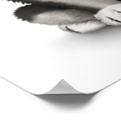 Niedliche sibirische Husky-Welpenbrille weiß Poster (Ecke)